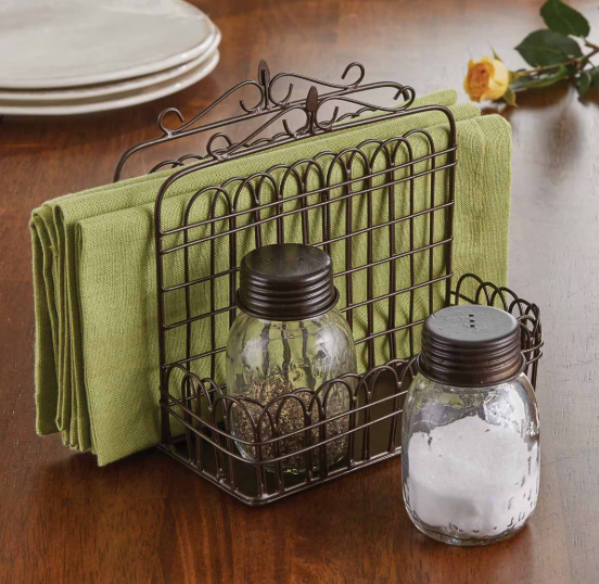 GARDEN GATE NAPKIN, SALT & PEPPER CADDY