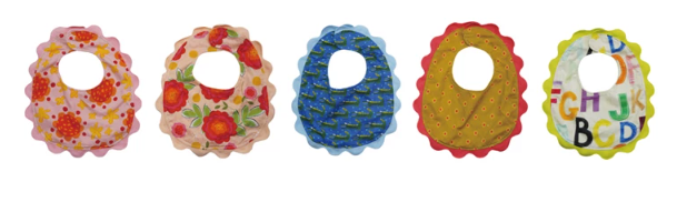 COTTON BABY BIBS WITH TERRY CLOTH BACK - ASSORTED