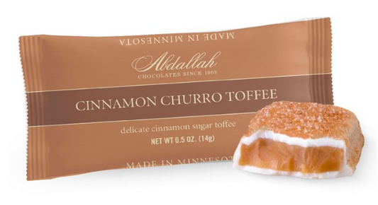 ABDALLAH CANDIES - CINNAMON CHURRO TOFFEE SINGLES .5oz SINGLE