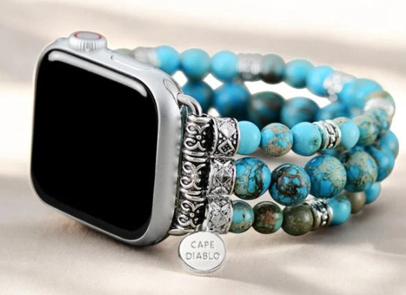 CAPE DIABLO - APPLE WATCH STRAP - IMPERIAL JASPER STRETCH - TURQUOISE