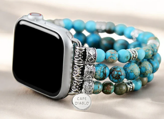 CAPE DIABLO - APPLE WATCH STRAP - IMPERIAL JASPER STRETCH - TURQUOISE