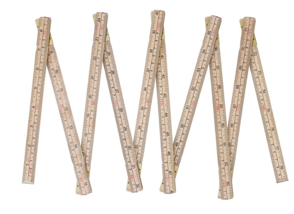 COLE WHEELER FOLDING WOODEN RULER