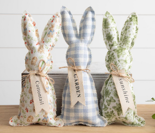 FABRIC BUNNIES - GARDEN FRIENDS - ASSORTED
