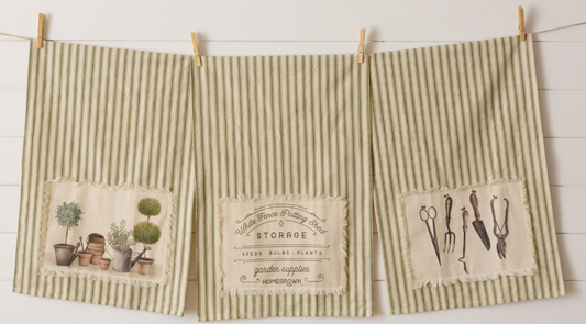 GARDENING TOOLS AND TOPIARIES TEA TOWELS - ASSORTED