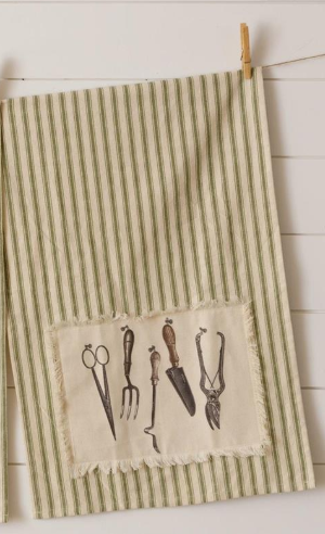 GARDENING TOOLS AND TOPIARIES TEA TOWELS - ASSORTED