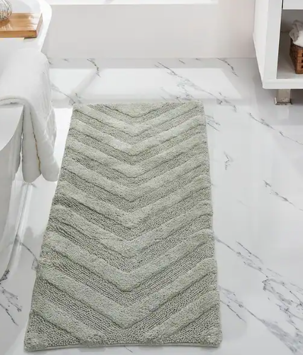 100% COTTON TUFTED WATER ABSORBENT BATH RUG 20" X 60" SAGE GREEN