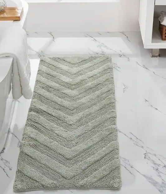 100% COTTON TUFTED WATER ABSORBENT BATH RUG 20" X 60" SAGE GREEN