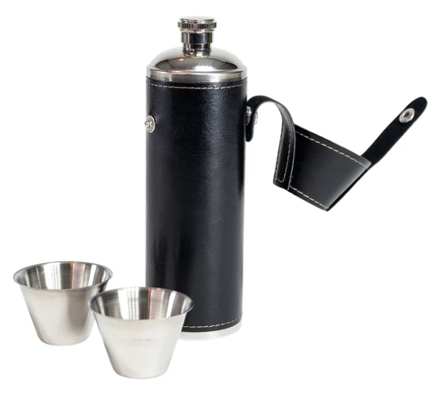 HUNTER'S FLASK WITH 2 SHOT GLASSES