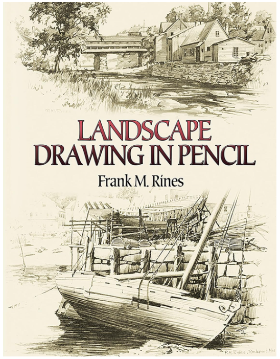 LANDSCAPE DRAWING IN PENCIL BY FRANK M. RINES