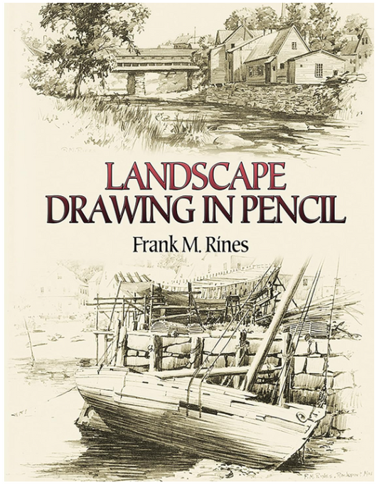 LANDSCAPE DRAWING IN PENCIL BY FRANK M. RINES