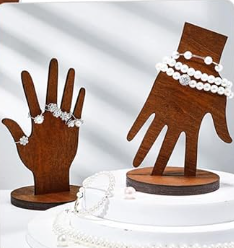 WOOD HAND JEWELRY DISPLAY FOR BRACELETS OR RINGS