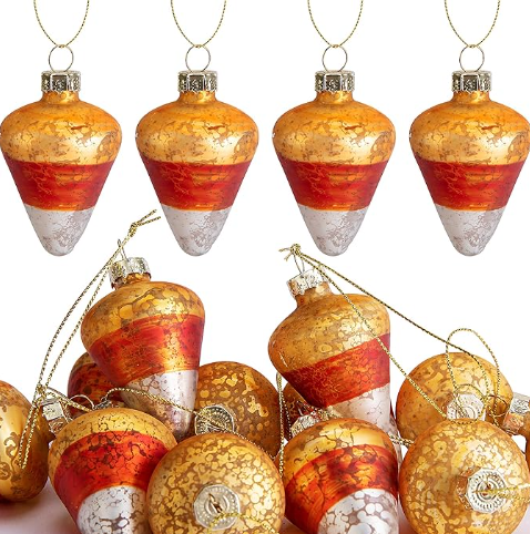 FALL CANDY CORN GLASS ORNAMENTS 2" x 1.5"