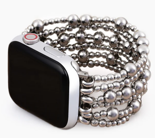 CAPE DIABLO APPLE WATCH STRAP PLATINUM DEMURE STRETCH