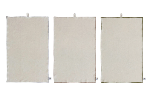COTTON TERRY CLOTH TEA TOWEL WITH CONTRAST STITCHED EDGE 18" x 28"