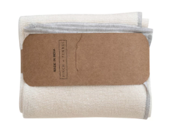 COTTON TERRY CLOTH TEA TOWEL WITH CONTRAST STITCHED EDGE 18" x 28"