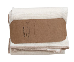 COTTON TERRY CLOTH TEA TOWEL WITH CONTRAST STITCHED EDGE 18" x 28"