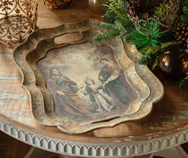 OLDE WORLD HOLIDAY TRAY - ASSORTED