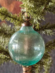 RECYCLED GLASS ORNAMENTS - ASSORTED  3" x 3" x 3.5"