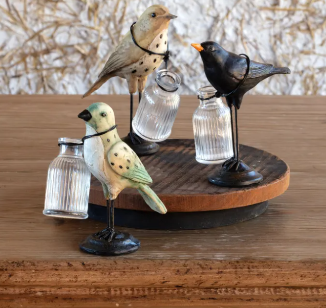 BIRD FLOWER HOLDERS - ASSORTED
