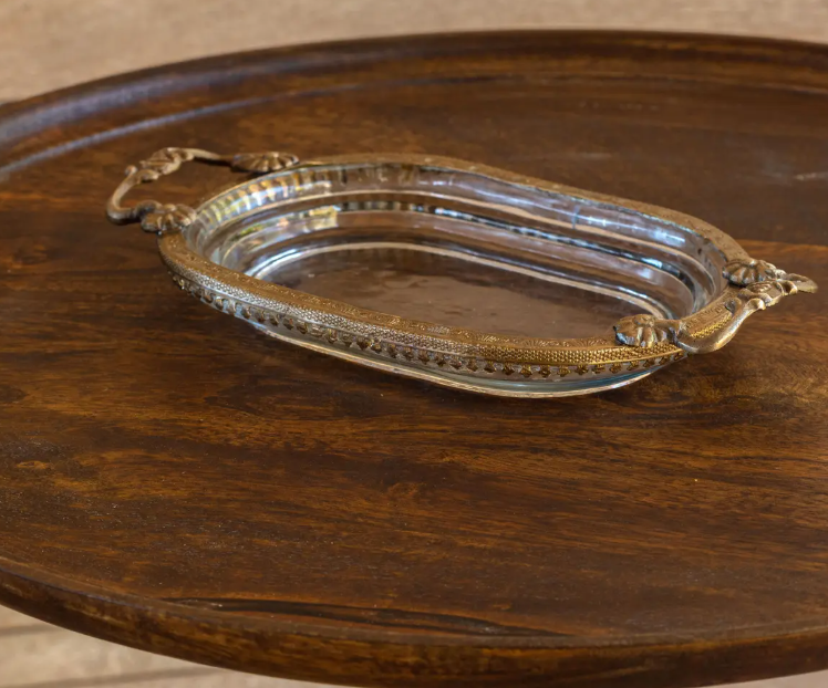 ANTIQUE GOLD PETITE VANITY TRAY