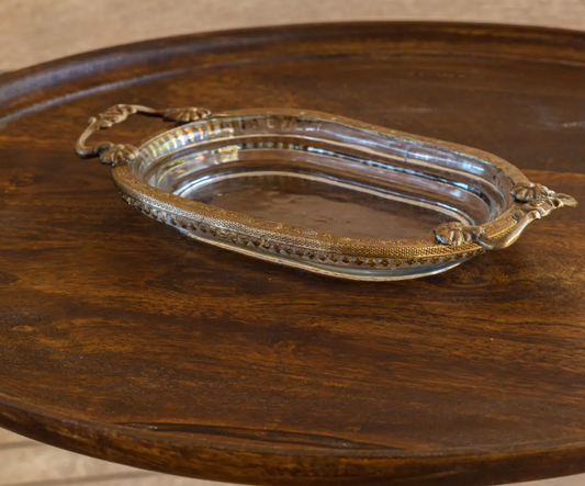 ANTIQUE GOLD PETITE VANITY TRAY