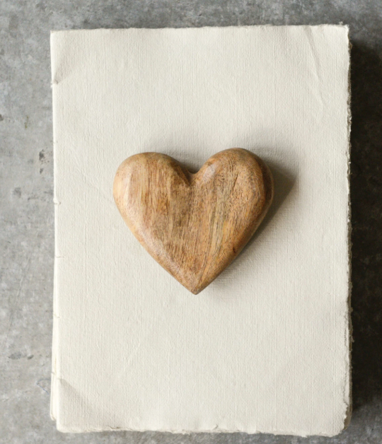 HAND-CARVED MANGO WOOD HEART