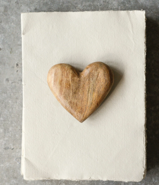 HAND-CARVED MANGO WOOD HEART