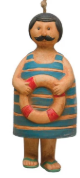 HAND-PAINTED STONEWARE NAUTICAL BELLS - ASSORTED