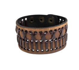 MAD MAN DISTRESSED LEATHER WIDE BRACELET