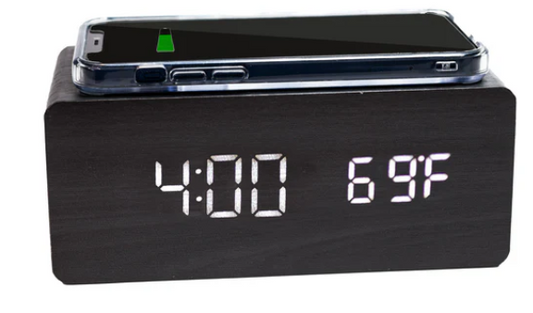 MAD MAN ALARM CLOCK WITH WIRELESS CHARGING STATION