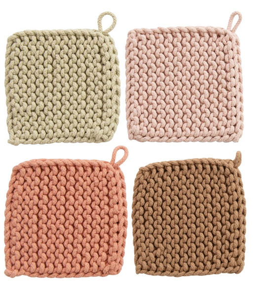 COTTON CROCHETED POTHOLDER - PASTELS