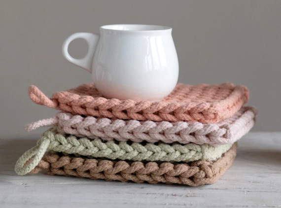 COTTON CROCHETED POTHOLDER - PASTELS