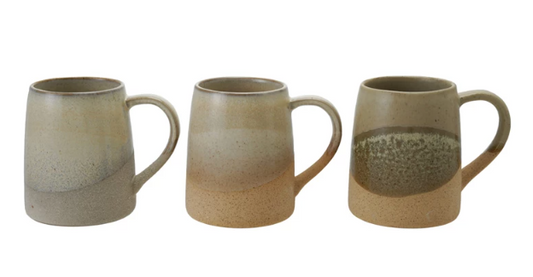 14 oz. STONEWARE MUG, REACTIVE GLAZE - ASSORTED