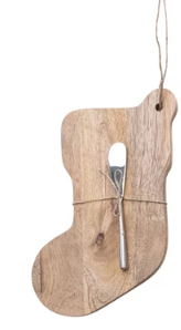 MANGO WOOD BOARD & CANAPE KNIFE - ASSORTED
