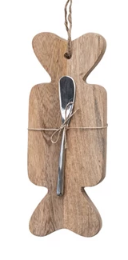 MANGO WOOD BOARD & CANAPE KNIFE - ASSORTED