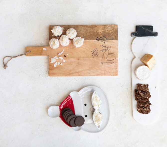 MARBLE SNOWMAN SHAPED CHEESE/CUTTING BOARD