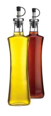 12oz. OVAL GLASS OIL AND/OR VINEGAR CRUET BOTTLE