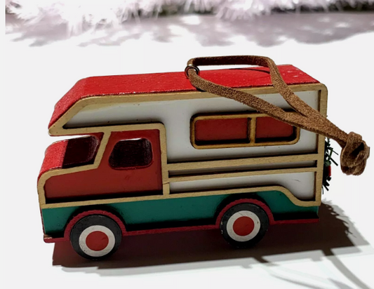VINTAGE STYLE TRUCK CAMPER ORNAMENT
