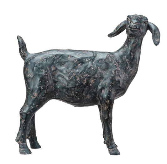 RESIN GOAT WITH CAST IRON FINISH