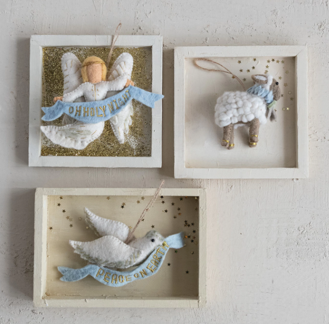 HANDMADE WOOL FELT ANGEL ORNAMENT