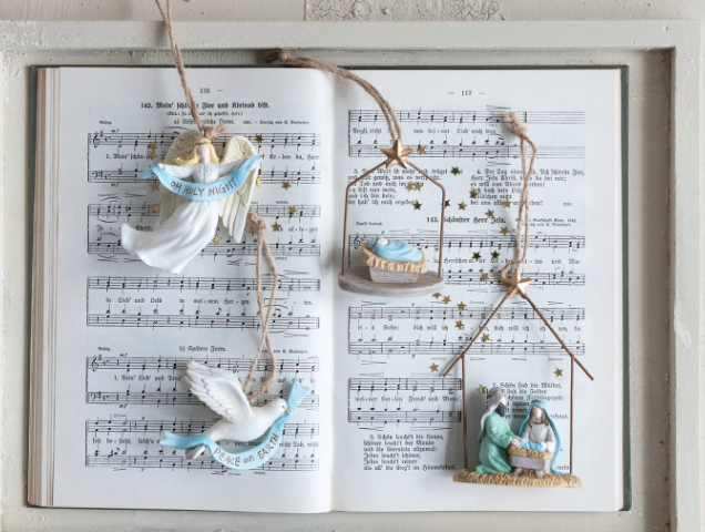HANDMADE WOOL FELT DOVE ORNAMENT