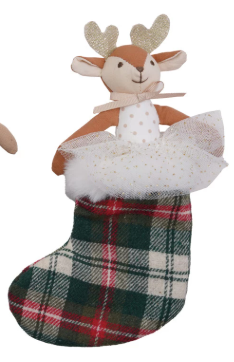 PLUSH ANIMAL TOY WITH STOCKING - ASSORTED