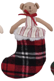 PLUSH ANIMAL TOY WITH STOCKING - ASSORTED