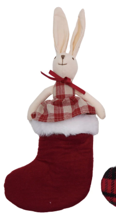 PLUSH ANIMAL TOY WITH STOCKING - ASSORTED