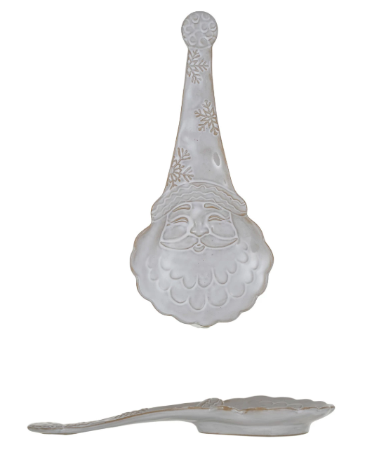 STONEWARE SANTA SHAPED SPOON REST