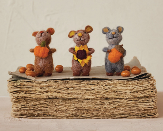 HANDMADE WOOL FELT HARVEST MOUSE - ASSORTED