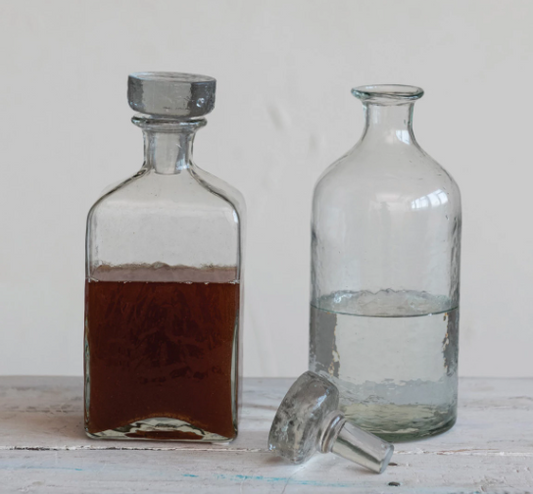 HAMMERED GLASS DECANTER - ASSORTED