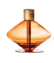 BOHEMIAN BLOWN GLASS & METAL TAPER HOLDERS - SET OF 4