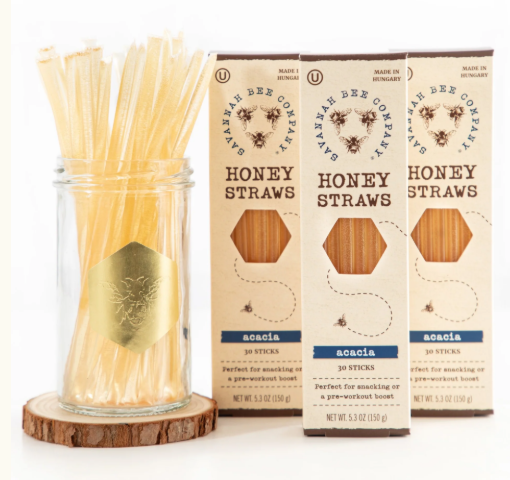 SAVANNAH BEE COMPANY - ACACIA HONEY STRAWS - 12PAK