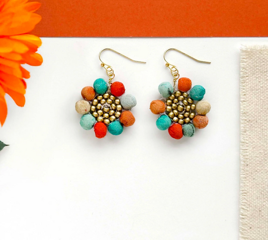 KANTHA CAPRI SUNFLOWER EARRINGS
